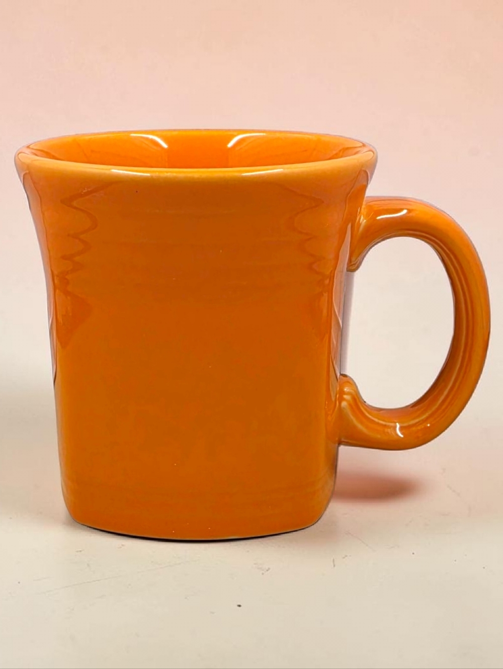 Fiesta Tangerine Orange Square Mug Homer Laughlin USA